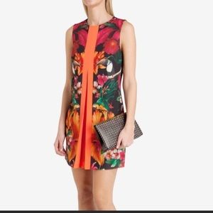 Ted Baker Rare Parrot Print Black Dress